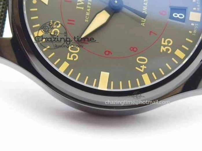 MIROTIME 0313 Big Pilot Real PR 48mm IW501902 Real Ceramic ZF 1:1 Best Edition On Green Nylon Strap A51111 V Durable 7249